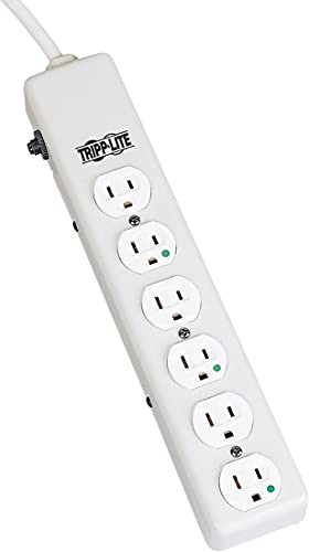 Tripp Lite Safe-IT Medical-Grade Power Strip, 6 Hospital-Grade Outlets, UL 1363 Certified, 1.5 Ft / 0.45M Cord, Life Limited Manufacturer's Warranty (PS-602-HG)