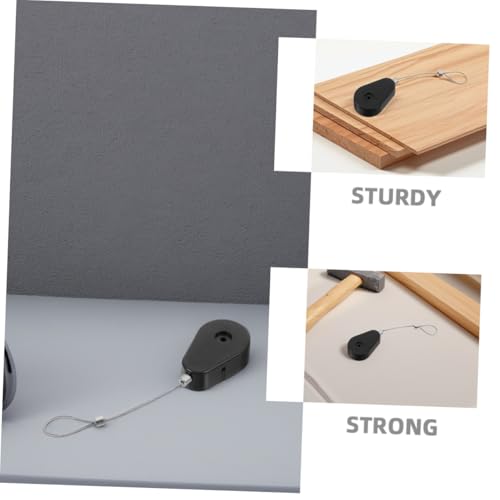 3Pcs Retractable Anti Theft Cable Case Steel Wire Lock para Garajes | Construcción de Plástico y Acero, Acabado Negro, Estilo Práctico Simple, Uso en Almacén miniatura 3