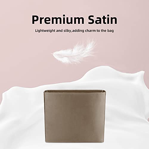 Dgaz Silky Purse Organizer Insert Fits Evelyne Tpm/Pm/Gm/Tgm Bags, Luxury Handbag & Tote Organizer, Simplicity Bag Organizer（Etoupe Grey,Gm） #TOP2