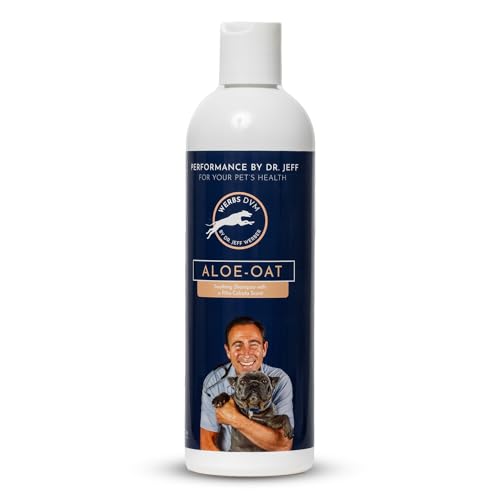 Image of Dr. Jeff Werber Aloe Oat Shampoo for Pets - Soap Free Pet Shampoo with Pina Colada Scent for Itchy, Skaling, and Sensitive Skin - Suitable for Cats and Dogs of Different Breeds and Sizes - 12oz