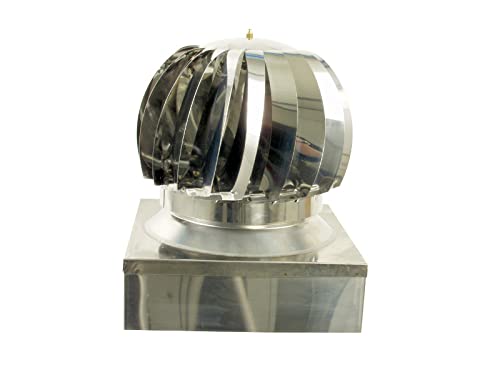 COMIGNOLO GIREVOLE ACCIAIO INOX QUADRATO FUMAIOLO ASPIRATORE CANNE FUMARIE (cm 32 x 42)