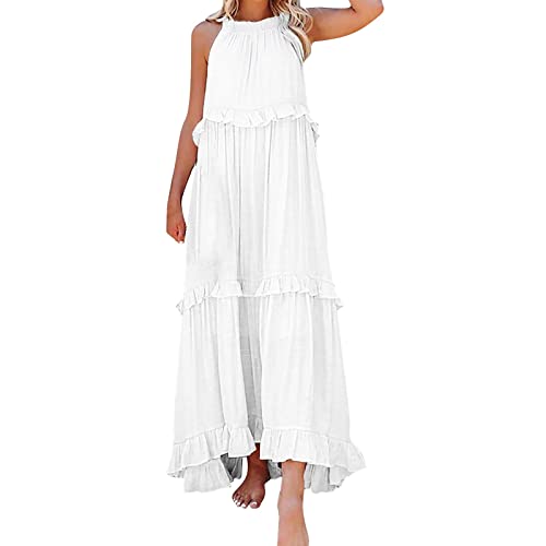 Robe de plage bohème à volants pour vos promenades estivales et vacances