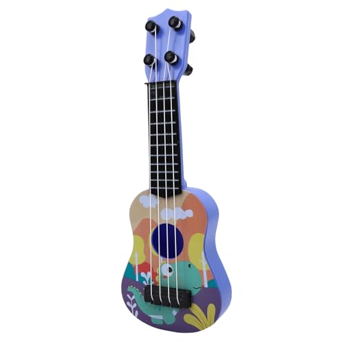 Alomejor Spielbares Cartoon-Ukulele-Gitarrenspielzeug für ab 3 Jahren, Pädagogisches Musikinstrument für Familienausflüge, Leichtes Tragbares Ukulele-Spielzeug (Green)