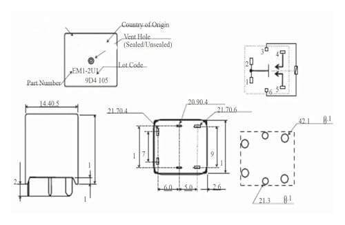 Relais EM1-2U1S 6 broches pour résoudre les pannes de commutation sur PCB