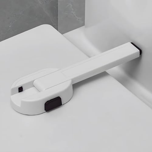 Image of Baby Toilet Locks (1-Pack) Arm-Style Child Safety Toilet Locks,No Tools Needed,Easy 3M Adhesive Installation,Fits Most Standard Toilet Lids,Childproof Toilet Seat Locks to Prevent Cats and Dogs,White