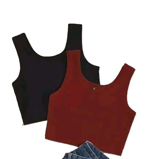 Everyday Women Tank Top Set of 2 Comfortable Fabric Soft Fit Ideal for Layering or Casual Outing Maroon L-image-23