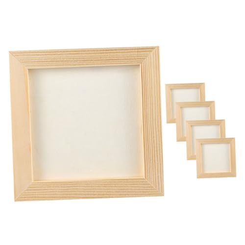 FAVOMOTO 5pcs Paintable Blank Picture Frames for Boy Girl Wooden Craft Frames for Art for Home School Nursery Lightweight Easy to Use