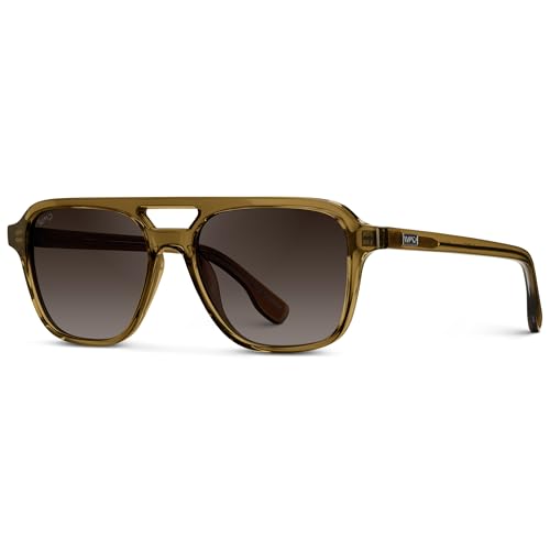 WMP Eyewear – Men’s Polarized Aviator Sunglasses: Double Bridge, Modern Acetate Frame3