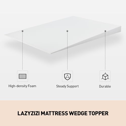 Lazyzizi Mattress Wedge Only, 5-Inch Queen Inclined Bed Wedge Mattress Topper for Acid Reflux, GERD, Neck & Back Pain, Snoring, Adjustable Elevator Under Mattress Support for Bedroom