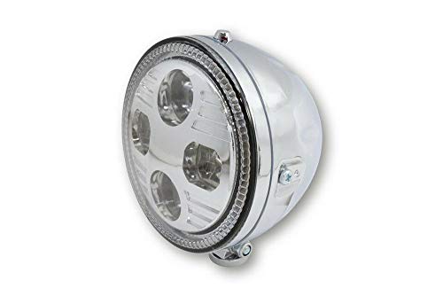 Phare LED 5 3/4 Pouces HIGHSIDER Atlanta Puissant Éclairage Moto Chrome - 2