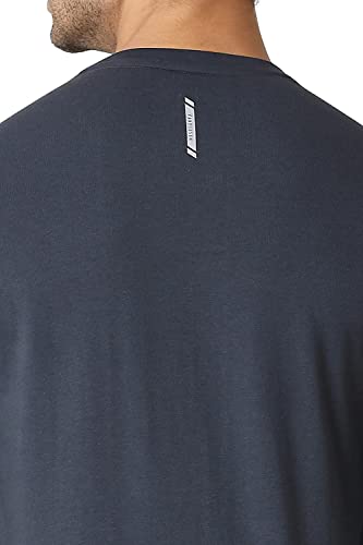 Image of Van Heusen Men Athleisure Regular Fit T-Shirt - Cotton Rich - Crew Neck, Long Sleeve, Printed