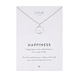 LUUK LIFESTYLE Delicate Pearl necklace, Gift ideas for her, 50cm adjustable length, Stainless steel 14k silver plated chain, with HAPPINESS Gift Card, modern trendy, gifting aesthetic