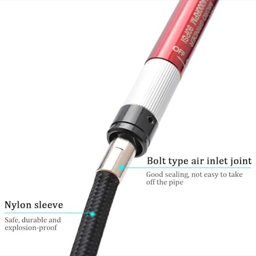 Miniatura 6 de Mini Amoladora Aire Comprimido, 6500rpm Juego De Amoladora Recta Pequeña Neumática Lijadora De Barra De Aire Lápiz De Pulido, Pneumatic Pencil Micro Die Grinder Para Grabar, Cortar, Esmerilar, Pulir