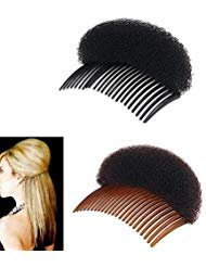 lasenersm 2Pices(1Black+1Brown) Bump It Up Volume Hair Styling Insert Tool Hair Bun Accessories Comb for Women Lady Girl