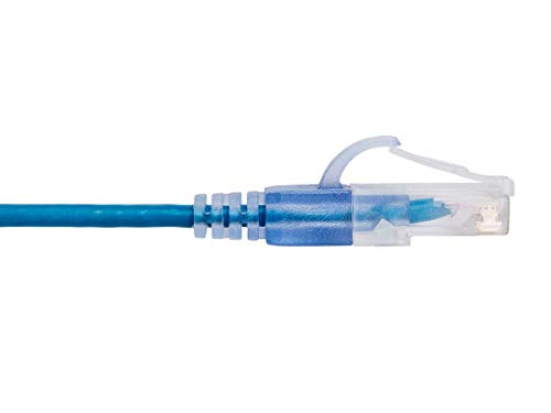 Image of Monoprice Cat6A Ethernet Patch Cable - Snagless RJ45, 550Mhz, 10G, UTP, Pure Bare Copper Wire, 30AWG, 5-Pack, 5 Feet, Blue - SlimRun Series