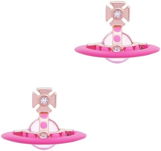 Colorful Earrings of Saturn for Women - Colorful Crystal Quartz Saturn Earrings Ear Studs(Rose Gold Pink)