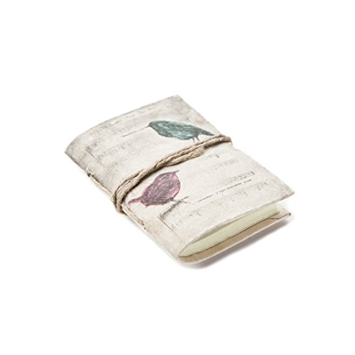 81stgeneration Journal Fait à la Main Vintage oiseaux musique A8 papier recyclé (8,5 cm x 5,5 cm) Cover