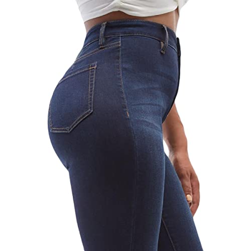 Dollhouse Womens Christina High Rise Dark Wash Skinny Jeans Blue 3/4 #TOP2