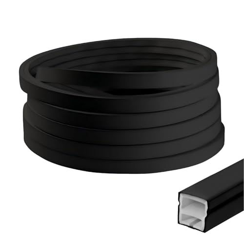 BTSAE Flexibel siliconen ledprofiel, 5 m, 12 x 12 mm, led-rail voor 8 mm akoestische panelen, ledstrip, IP65 waterdicht, led-kanaaldiffuser voor plafond, kast, bar, akoestische panelen, verlichting