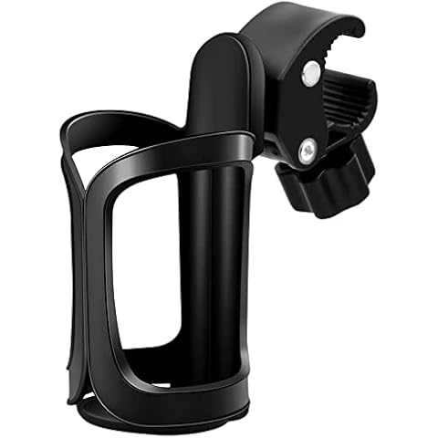 Bike Water Bottle Holder Cage Holder, Universal Bicycle Cup Holder, 360 Degrees Rotating Adjustable for Mountain Bike Stroller (Black) Cover
