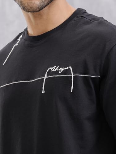Image of WROGN Men's 220 GSM Cotton T-Shirt | Minimal Graphic | Oversized Fit