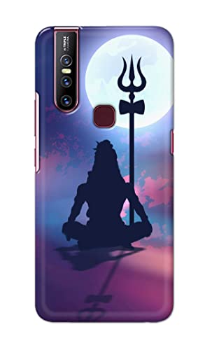 Image of Printed Hard Back Cover Case for Vivo V15 Back Cover (Lord Shiva) -1302