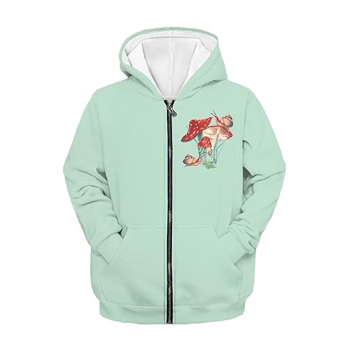 Girls Boys Novelty Sweatshirt, Zip-Up Hooded Sweatshirt, Kids Youth Jacket, with Pocket for Athletic3