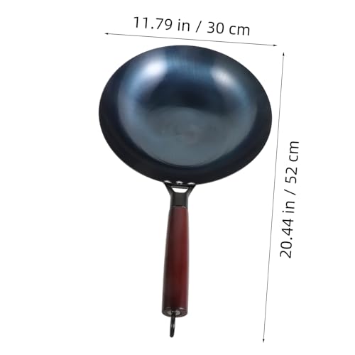 Wok de hierro con mango de madera antiadherente miniatura 2