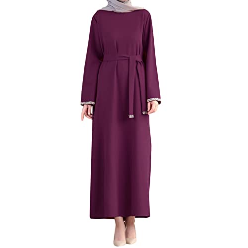 Générique Coffret Islam Homme Personnalisé Robes pour femmes Robe de prière à manches longues Islam Autocollant (Purple, XL)