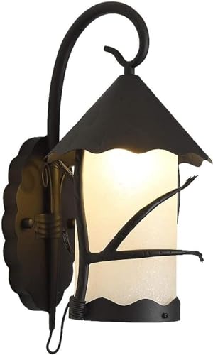 Éclairage industriel extérieur moderne de 42 cm avec applique murale d'extérieur lanterne noire
