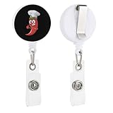 Chili Pepper Chefs Hat Cute Retractable Badge Holder Reel ID Name Card Holders Office Nurse Doctor - Image 1