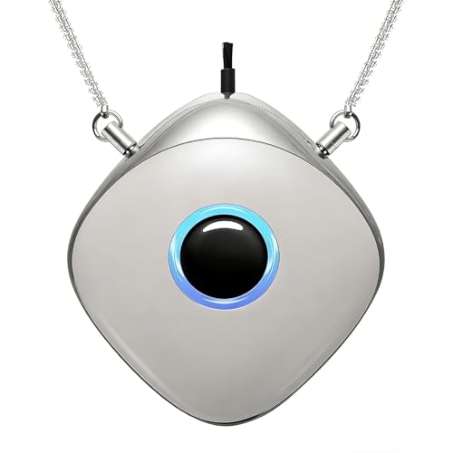 Personal Air Purifier, Chartreey Wearable Air Purifier Necklace, True 502 Million/cm³ High-Speed Negative Ion Generator Eliminates Dust, Pollen, Smoke, Maintenance Free(Pearl White)