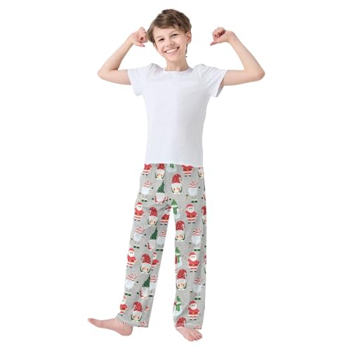 Lovely Gnomes Snowman Boys Long Pants Soft Trousers Elastic Waist Kids Lounge Bottoms with Pockets S-XL2