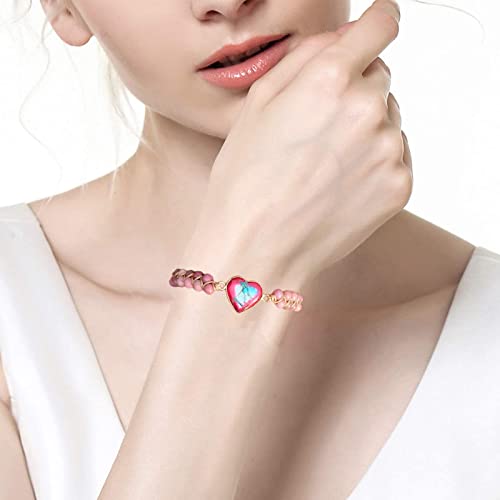 Image of LIU JUN Mothers Day Gifts for Mom Grandma, Agate /Amethyst /Emperor Jasper Bracelets for Women Teen Girls Mothers Day Gifts for Mom from Daughter Gift for Grandma Aunt Sisters Women (Pink)