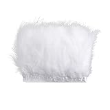 Turkey Marabou Feather Fringe Trim - 2 Yards Natural Fluffy Feathers Trim 6-8 inch in Width for Sewi
