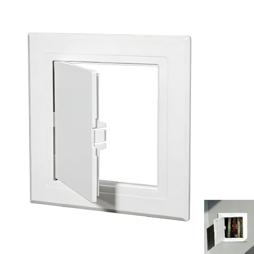 Access Panel 100x100mm 4x4 Inch ABS Access Panel Paintable Wall Door Hidden Hinges Flush Fit Inspection Hatch Drywall Walls Ceilings Service Cover Electrical Plumbing HVAC Cables Renovation Projects