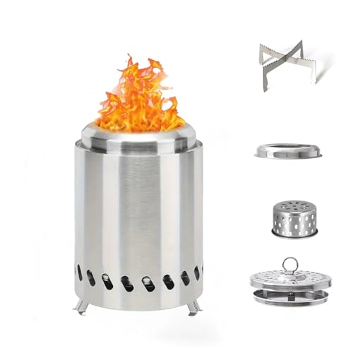Tischfeuerstelle mit Ständer, Mini-Feuerstelle aus Edelstahl, rauchfreier Camping-Tischkocher für die Vorstadt, mit tragbarer Reisetasche Tischfeuerstelle mit Ständer, Mini-Feuerstelle aus Edelstahl, rauchfreier Camping-Tischkocher für die Vorstadt, mit tragbarer Reisetasche