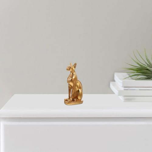 Sculpture décorative de chat égyptien : statuette dorée de décoration intérieure - 6