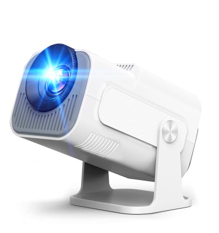 App intégrée - Vidéoprojecteur 4K 1080P, Mini Projecteur Portable 5G WiFi 6 BT 5.4, Projecteur Full HD 1080P Compatible Con HDMI/TV Stick/Ordinateur Portable - Blanc