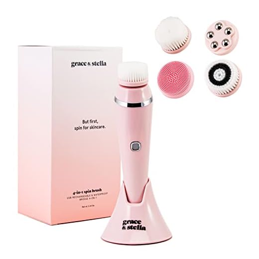 Spazzola per la Pulizia del Viso 4-in-1 - Spazzola Esfoliante, Ricaricabile, Portatile e Impermeabile - Rimuove il Trucco & Stimola la Produzione di Collagene