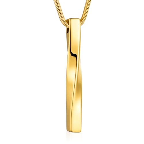 XIUDA Urn Necklace for Ashes Memorial Cremation Jewelry for Ashes Stainless Steel Bar Ashes Necklace Keepsake Urn Pendant for Women Men