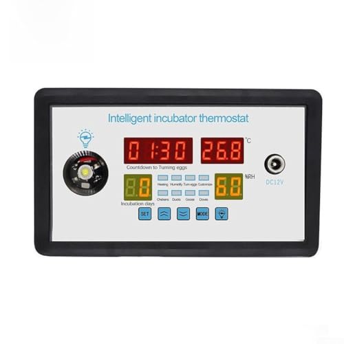 Incubadora inteligente de huevos, controlador de temperatura y humedad, termostato de incubación, pantalla multiparámetro, para pollo, pato, rotación automática de huevos (220 V)