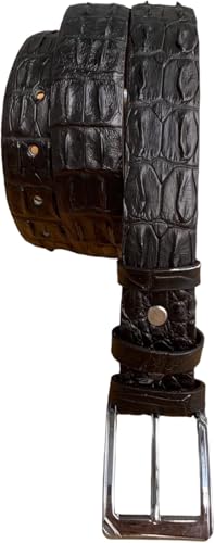 Genuine Alligator Leather Belt with Real Crocodile Buckle for Men, 1.57