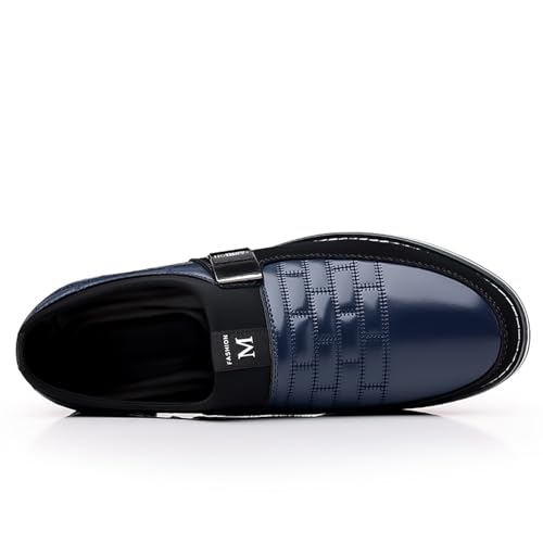 Fashion Style Men's Breathable Comfortable Business Slip On Work Leisure Solid Color Leather Mens House Shoes Leather4