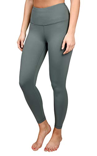 90 Degree By Reflex Ankle Length High Waist Power Flex Leggings - 7/8 Tummy Control Yoga Pants - Sage - Large