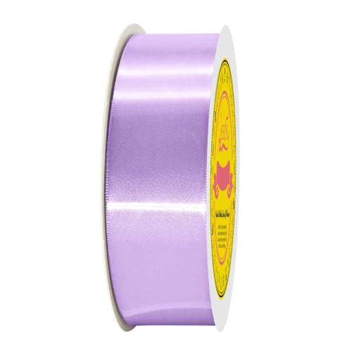 Image of Double Face Light Purple Satin Ribbon 1-1 /2 inch X 50 Yards for Gift Wrapping Very Suitable for Weddings Party Hair Bow Invitation Decorations and More