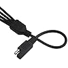 WMYCONGCONG 2 PCS SAE Connector SAE DC Power Automotive Adapter Cable Y Splitter 1 to 4 SAE Extension Cable 18AWG 13.78inch/35cm for Solar Battery Connection and Transfer #4