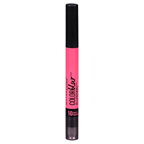 Maybelline Lip Studio Color Blur Cream Matte Pencil + Smudger, 10 Fast & Fuchsia (Pack of 2)