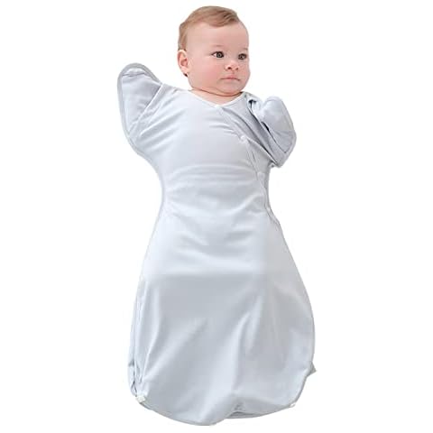 ZIGJOY Baby Cotton Swaddle Wearable Blanket with Adjustable Sleeves Sleeping Bag with Two-way Zipper Light Sleep Sack for Newborn 0-3 Months,Blue Cover