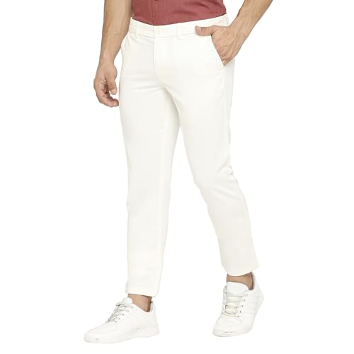 Image of BASICS Premium Cotton Stretch Formal Trousers for Men | Office Pants